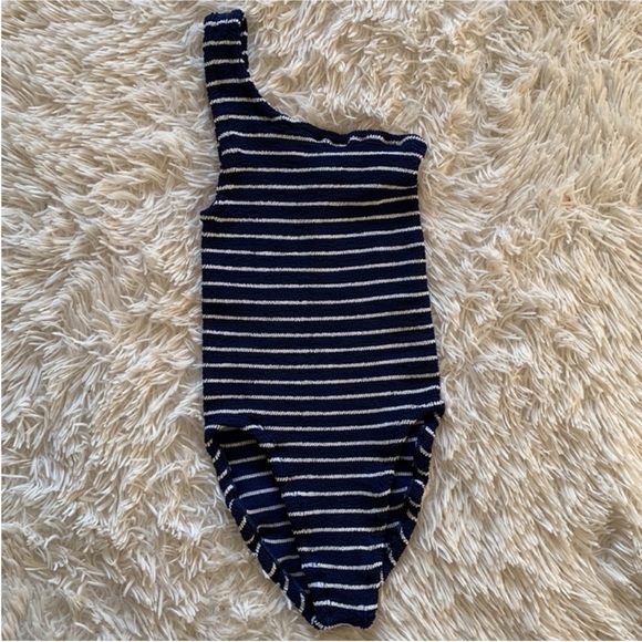 Hunza G Other - SALE NWT Nancy one shoulder striped swimsuit in navy/white